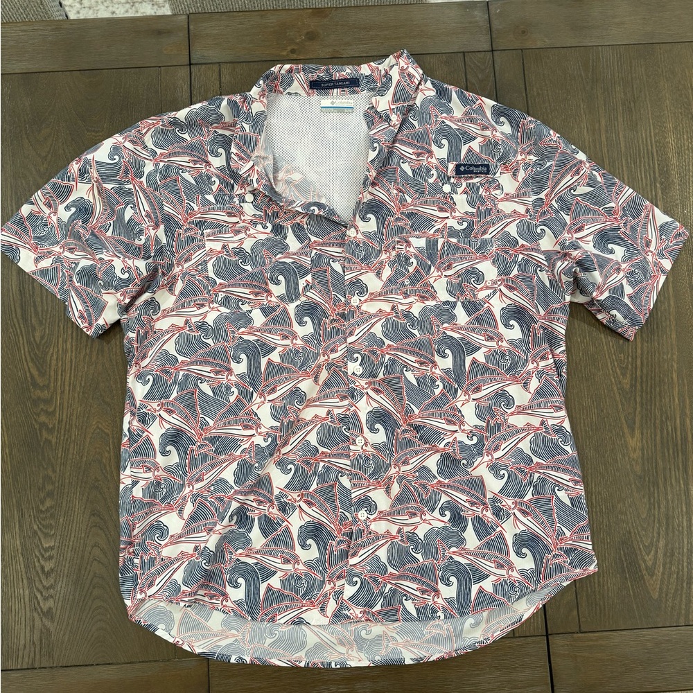 Men’s Columbia PFG short sleeve button down shirt, XL